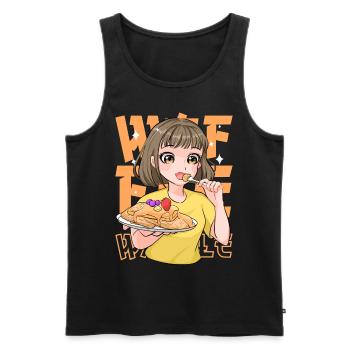Kawaii Gaufre Anime Fille Mignonne Nourriture Japonais Otaku - Débardeur bio Premium Homme - noir - Devant - AI Model Male 178 light (178cm)