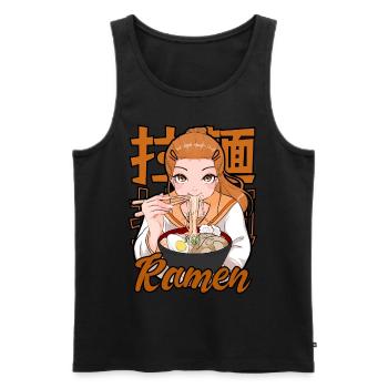 Kawaii Ramen Anime Girl Japanese Noodle Food - Männer Premium Bio Tank Top - Schwarz - Vorne - Michal (187cm)