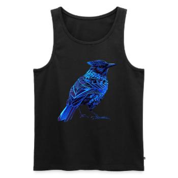 Geometric Blue Jay Bird Colorful Abstract Bird Lov - Männer Premium Bio Tank Top - Schwarz - Vorne - AI Model Male 178 light (178cm)