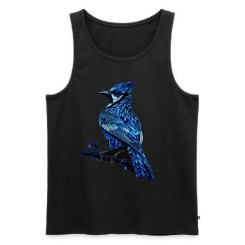 Geometric Blue Jay Bird Colorful Abstract Bird Wat - Männer Premium Bio Tank Top - Schwarz - Vorne - AI Model Male 178 light (178cm)