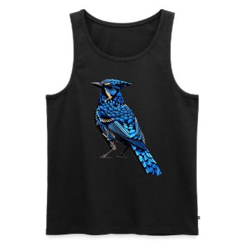 Geometric Blue Jay Bird Colorful Abstract Birding - Männer Premium Bio Tank Top - Schwarz - Vorne - AI Model Male 178 light (178cm)