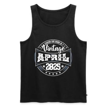 April 2025. Geburtstagsgeschenk April 2025 April - Männer Premium Bio Tank Top - Schwarz - Vorne - Michal (187cm)