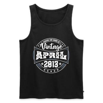 April 2013. Geburtstagsgeschenk April 2013 April - Männer Premium Bio Tank Top - Schwarz - Vorne - Michal (187cm)