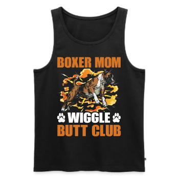 Boxer Mom Wiggle Butt Club - Men's Premium Organic Tank Top - black - Front - AI Model Male 178 light (178cm)