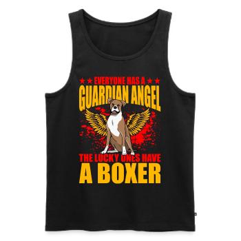 Everyone has a guardian Angel Boxer - Männer Premium Bio Tank Top - Schwarz - Vorne - Michal (187cm)