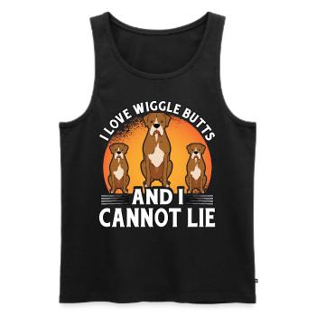 I love Wiggle Butts and I cannot Lie Boxer - Men's Premium Organic Tank Top - black - Front - AI Model Male 178 light (178cm)