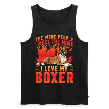 The more People I meet the more I love my Boxer - Men's Premium Organic Tank Top - black - Front - Michal (187cm)
