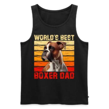 World's best Boxer Dad - Männer Premium Bio Tank Top - Schwarz - Vorne - Michal (187cm)