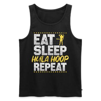Gymnastique Manger Dormir Répéter Fitness Hobby Hula - Débardeur bio Premium Homme - noir - Devant - Michal (187cm)