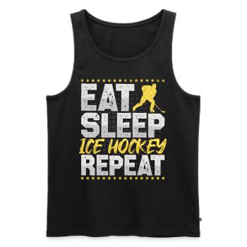 Hockey sur glace Manger dormir Répéter Hockey Hobby Hockey sur glace - Débardeur bio Premium Homme - noir - Devant - Michal (187cm)