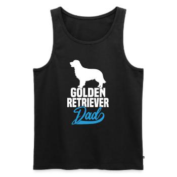 Papa Golden Retriever - Débardeur bio Premium Homme - noir - Devant - AI Model Male 178 light (178cm)