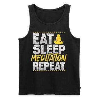 Meditation Eat Sleep Repeat Osho Hobby Meditation - Männer Premium Bio Tank Top - Schwarz - Vorne - Michal (187cm)