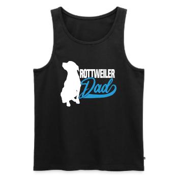Papa Rottweiler - Débardeur bio Premium Homme - noir - Devant - AI Model Male 178 light (178cm)
