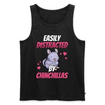 Distrait par le pou laineux de rongeur chinchilla - Débardeur bio Premium Homme - noir - Devant - Michal (187cm)