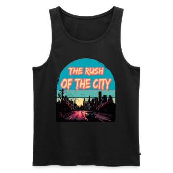 The Rush Of The City - Männer Premium Bio Tank Top - Schwarz - Vorne - AI Model Male 178 light (178cm)