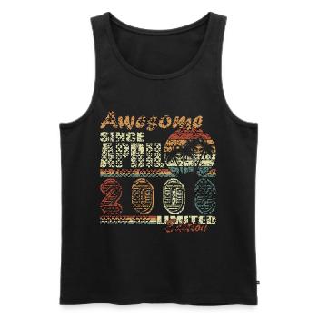 April 2008 Birthday April 2008 Gift - Men's Premium Organic Tank Top - black - Front - AI Model Male 178 light (178cm)