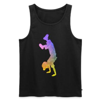 Chemise Handstand - Sport Fitness Yoga Cadeau - Débardeur bio Premium Homme - noir - Devant - Michal (187cm)