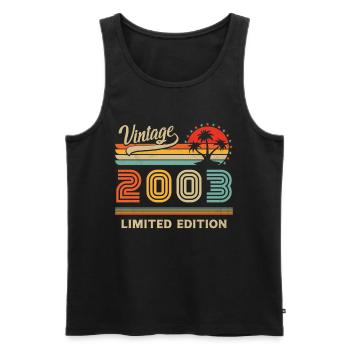 Vintage 2003 Édition Limitée - Débardeur bio Premium Homme - noir - Devant - Michal (187cm)
