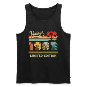 Vintage 1983 Limited Edition - Men's Premium Organic Tank Top - black - Front - Michal (187cm)