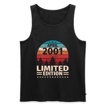22. Geburtstag April Jahrgang 2001 Vintage - Männer Premium Bio Tank Top - Schwarz - Vorne - Michal (187cm)