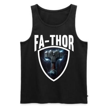 Papa Vathor Va Thor Fête des pères Fête des pères Cadeau de fête des pères - Débardeur bio Premium Homme - noir - Devant - Michal (187cm)