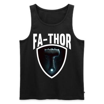 Papa Vathor Va Thor Fête des pères Fête des pères Cadeau de fête des pères - Débardeur bio Premium Homme - noir - Devant - Michal (187cm)