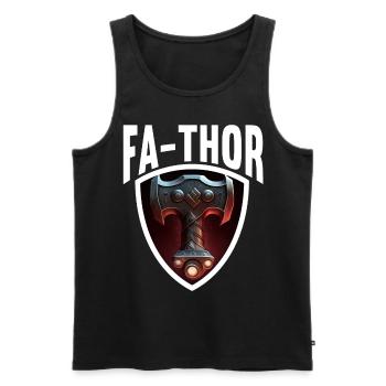 Papa Vathor Va Thor Fête des pères Fête des pères Cadeau de fête des pères - Débardeur bio Premium Homme - noir - Devant - Michal (187cm)