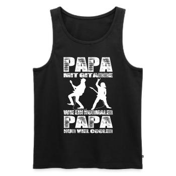 Papa Mit Gitarre Wie Ein Normaler Papa nur Cooler - Männer Premium Bio Tank Top - Schwarz - Vorne - Michal (187cm)