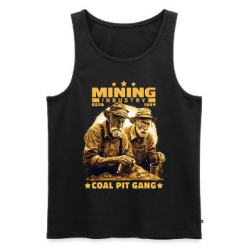 Gold diggers miners miners miners - Men's Premium Organic Tank Top - black - Front - AI Model Male 178 light (178cm)