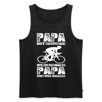 Papa Mit Rennrad Wie Ein Normaler Papa nur Cooler - Männer Premium Bio Tank Top - Schwarz - Vorne - Michal (187cm)