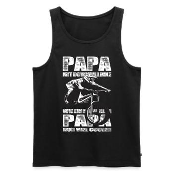 Papa Mit Downhill Bike Wie Ein Normaler Papa nur - Männer Premium Bio Tank Top - Schwarz - Vorne - Michal (187cm)