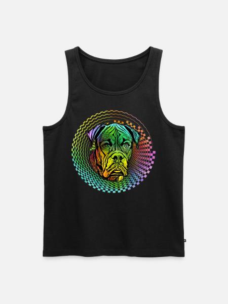 Boxer Retro - Männer Premium Bio Tank Top - Schwarz