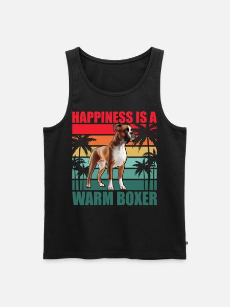 Happiness is a warm Boxer - Men's Premium Organic Tank Top - black