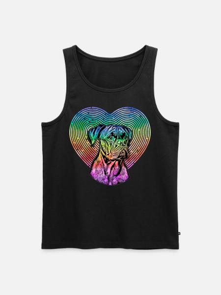 Boxer Retro - Männer Premium Bio Tank Top - Schwarz
