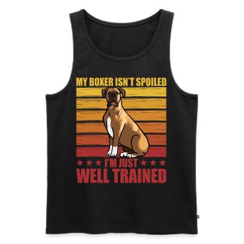 My Boxer isn't spoiled I'm just well trained - Men's Premium Organic Tank Top - black - Front - Michal (187cm)