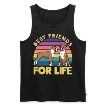 Best friends for Life Boxer - Men's Premium Organic Tank Top - black - Front - Michal (187cm)