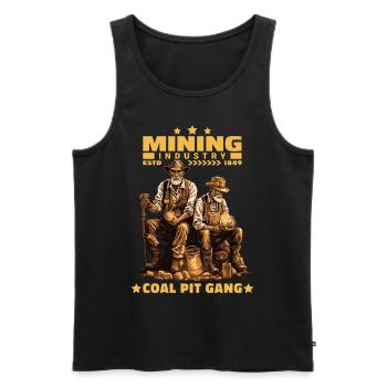 Gold diggers Miners Miners Miners - Men's Premium Organic Tank Top - black - Front - AI Model Male 178 light (178cm)