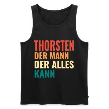 Thorsten Der Mann Der Alles Kann Vorname Thorsten - Männer Premium Bio Tank Top - Schwarz - Vorne - Michal (187cm)