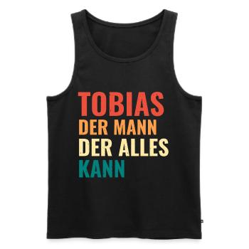 Tobias Der Mann Der Alles Kann Vorname Tobias - Männer Premium Bio Tank Top - Schwarz - Vorne - Michal (187cm)