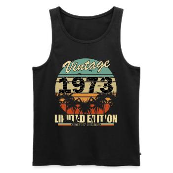 1973 Anniversary 1973 Born 1973 Born 1973 - Men's Premium Organic Tank Top - black - Front - AI Model Male 178 light (178cm)