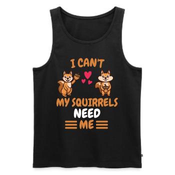 Ich kann nicht Wald Tier Geschenk Eichhörnchen - Männer Premium Bio Tank Top - Schwarz - Vorne - Michal (187cm)