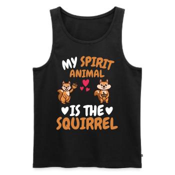 Mon don animal spirituel Écureuil de la nature - Débardeur bio Premium Homme - noir - Devant - Michal (187cm)