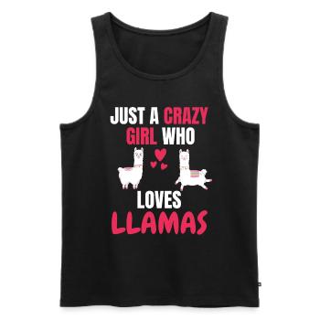 Crazy Girl Animal Funny Gift Llama - Débardeur bio Premium Homme - noir - Devant - Michal (187cm)