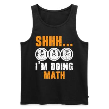 Chut je fais math trainer haltérophilie fitness - Débardeur bio Premium Homme - noir - Devant - AI Model Male 178 light (178cm)