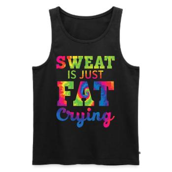 Schweiß ist nur Fett, das weint Trainer Gym Fitnes - Männer Premium Bio Tank Top - Schwarz - Vorne - AI Model Male 178 light (178cm)