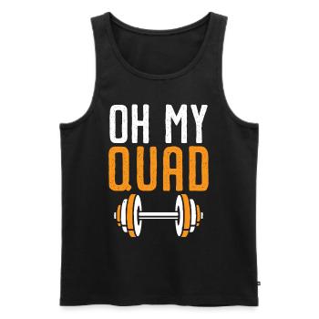Oh mon quad trainer gym d’haltérophilie fi - Débardeur bio Premium Homme - noir - Devant - Michal (187cm)