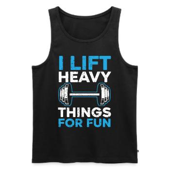 Ich hebe schwere Sachen zum Spaß Gewichtheben Fitn - Männer Premium Bio Tank Top - Schwarz - Vorne - AI Model Male 178 light (178cm)