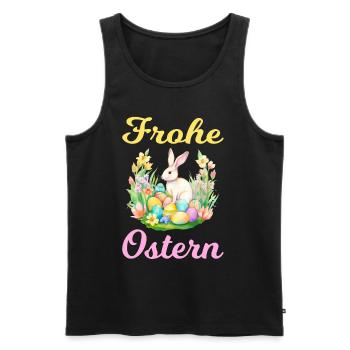Frohe Ostern Hase Osterei für einen Osterhasen - Männer Premium Bio Tank Top - Schwarz - Vorne - Michal (187cm)