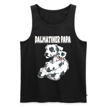 Dalmatiner Papa mit Dalmatiner Kind - Männer Premium Bio Tank Top - Schwarz - Vorne - Michal (187cm)