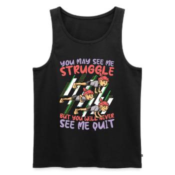 You Will Never See Me Quit für Sportler - Männer Premium Bio Tank Top - Schwarz - Vorne - Michal (187cm)